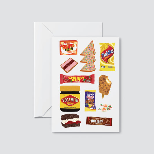 The 'Iconic Aussie Snacks' Greeting Card