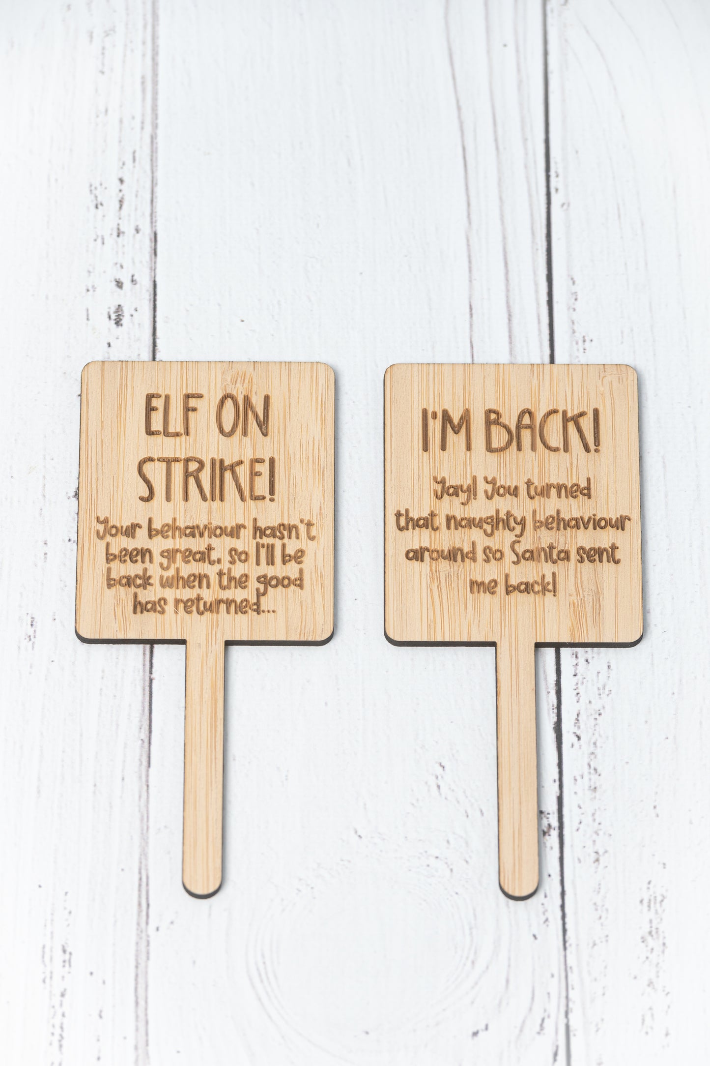 Elf On Strike Sign Duo