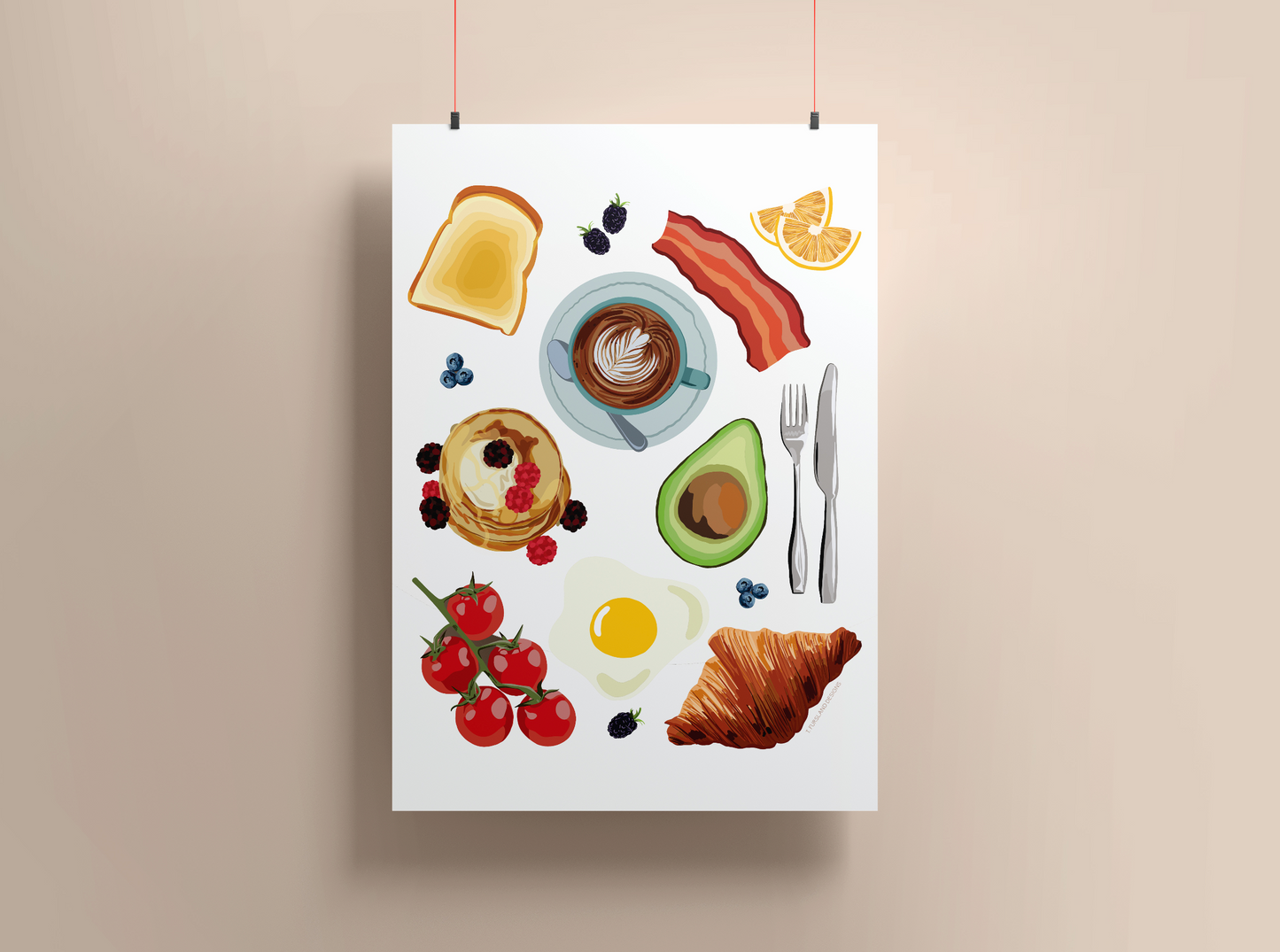 'Brekky Favourites' Tea Towel