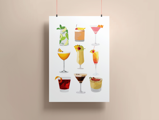 'Cocktail Hour' Tea Towel