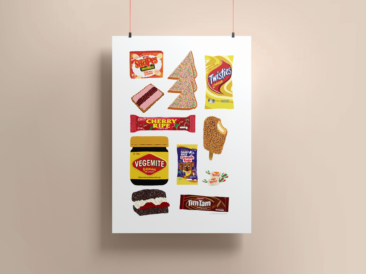 'Iconic Aussie Snacks' Tea Towel