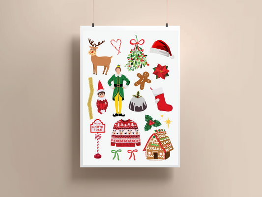'Christmas Time' Tea Towel